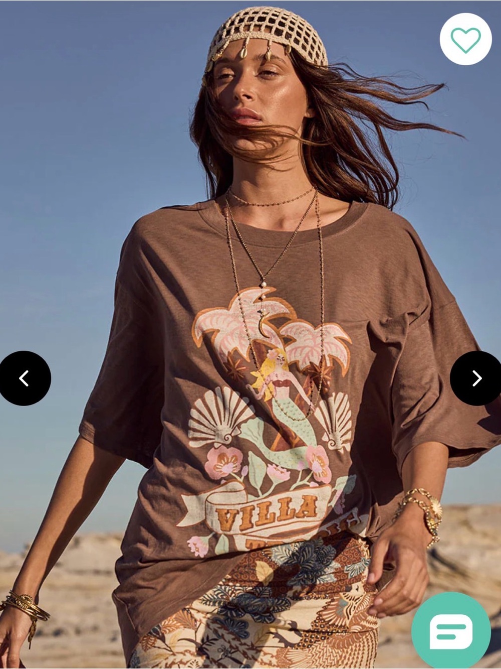 Spell Villa Tropic Oversized Biker Tee — Black - Picture 2 of 4